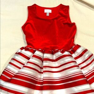 Place Red and White Striped Sleeveless Dress